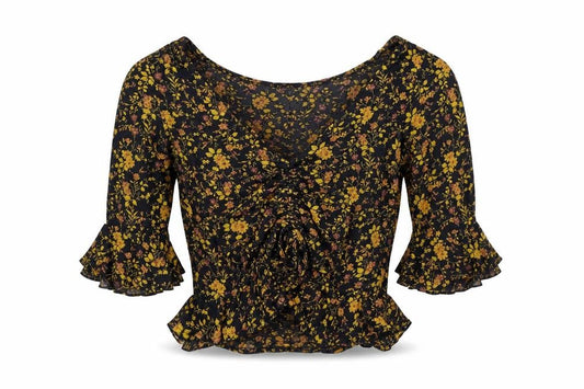 Womens UK Size S Urban Outfitters Black Basic Blouse