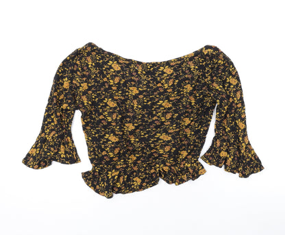 Womens UK Size S Urban Outfitters Black Basic Blouse