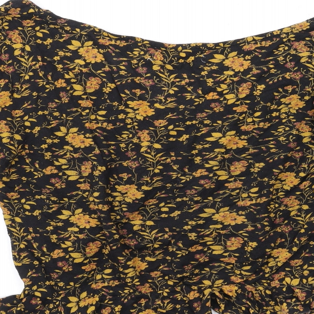 Womens UK Size S Urban Outfitters Black Basic Blouse