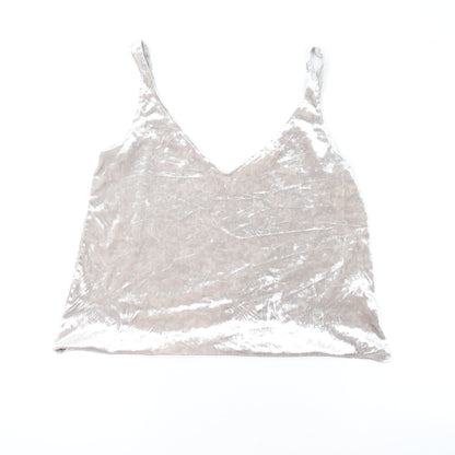Womens UK Size S H&M Silver Basic Tank