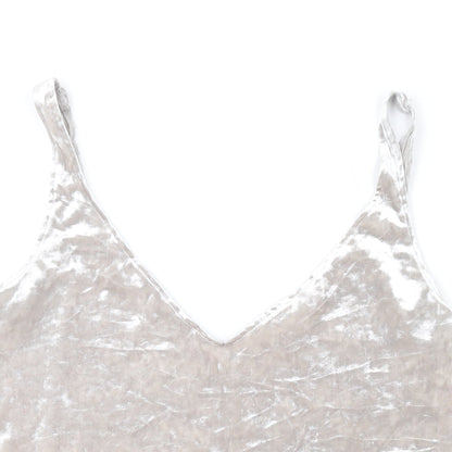 Womens UK Size S H&M Silver Basic Tank