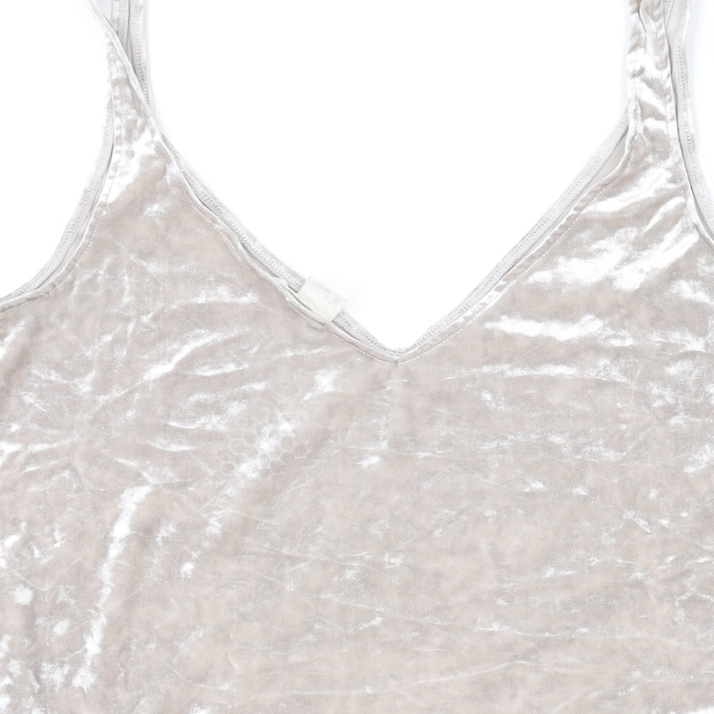 Womens UK Size S H&M Silver Basic Tank