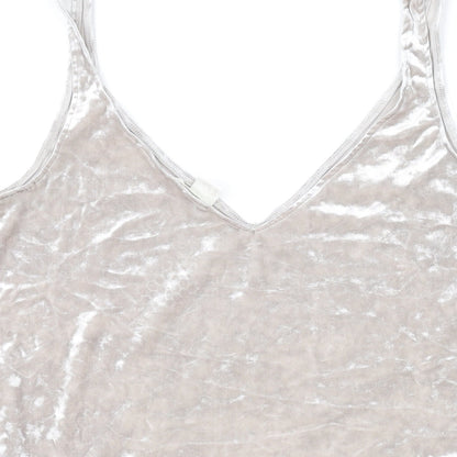 Womens UK Size S H&M Silver Basic Tank