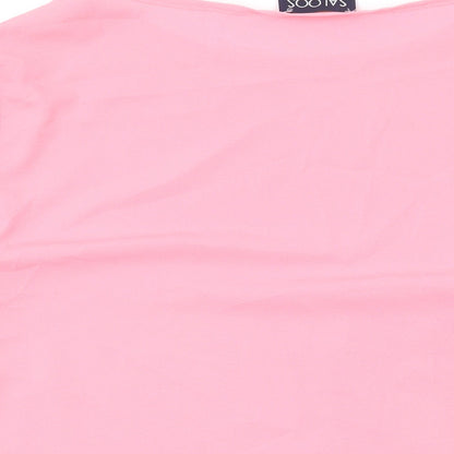 Saloos Womens Pink Polyester Basic Blouse Size 18 Round Neck