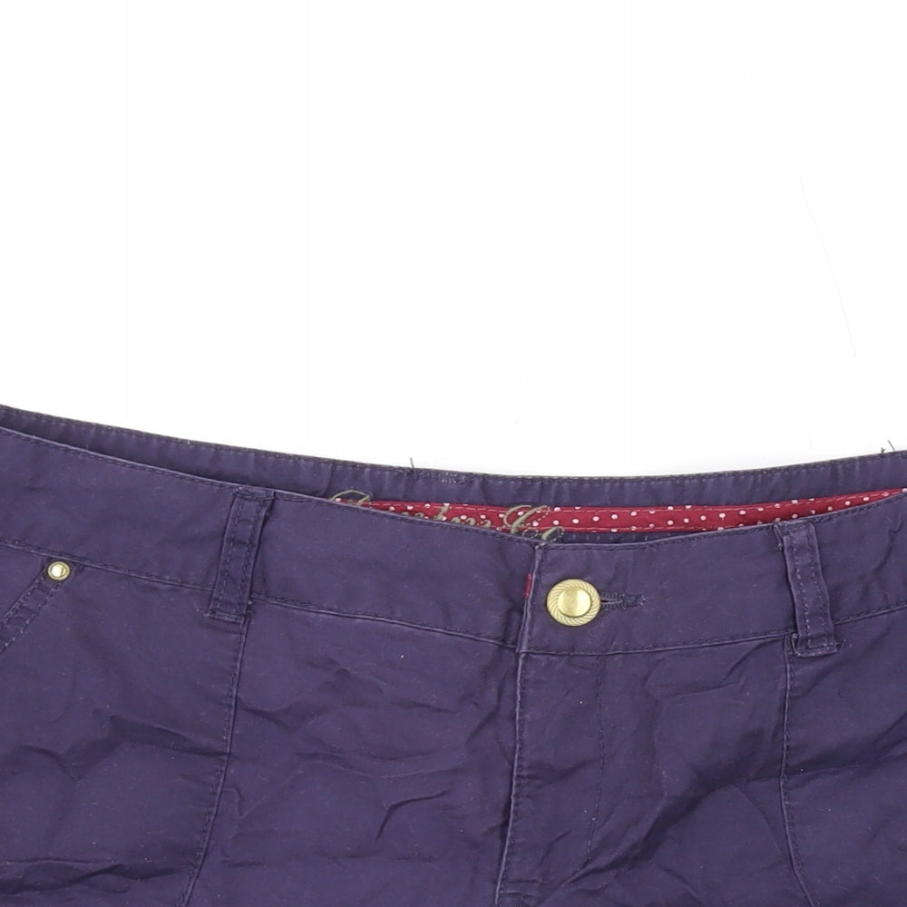 Denim & Co. Womens Blue Cotton Chino Shorts Size 14 L3 in Regular Zip