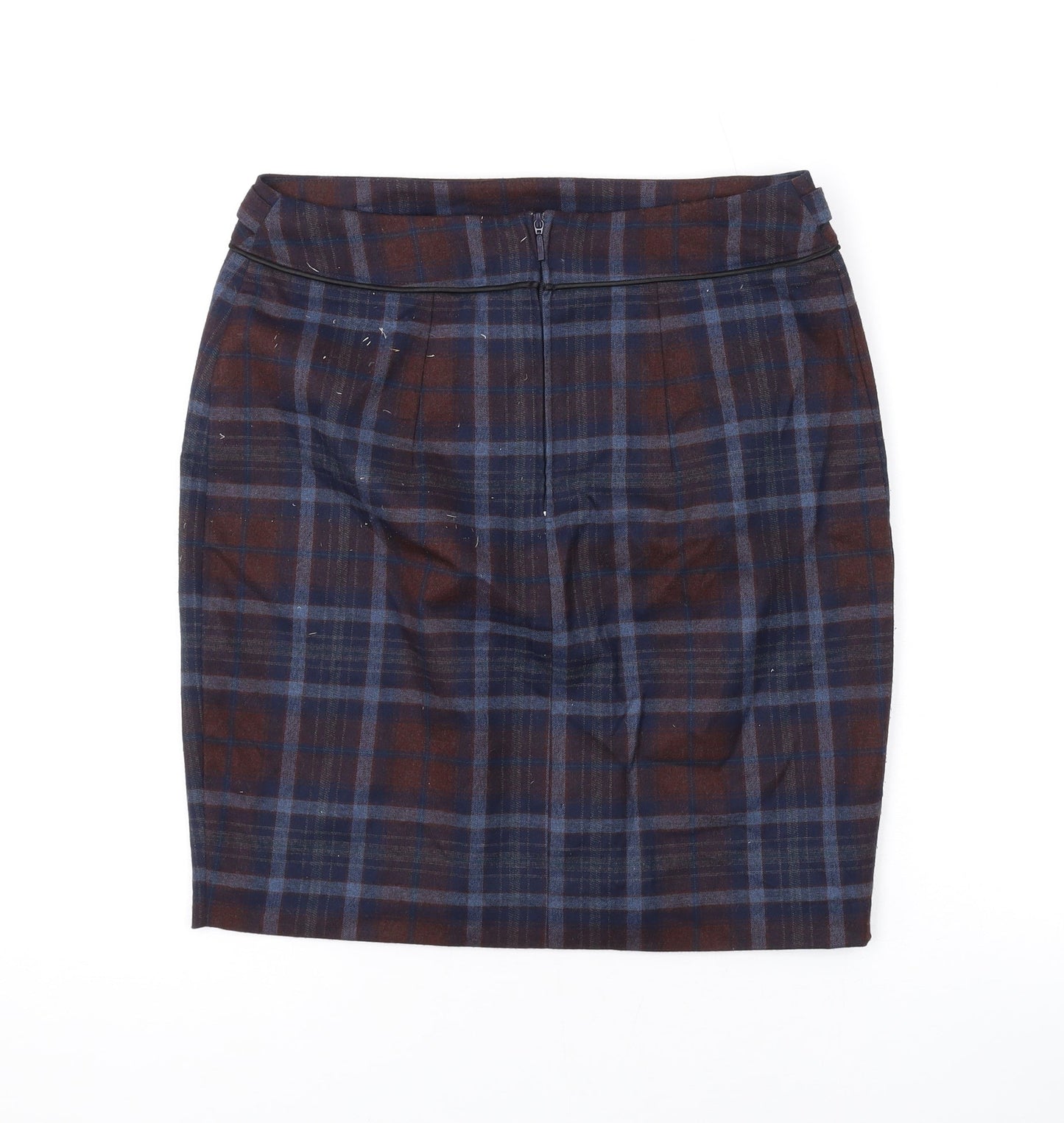 ORSAY Womens Blue Plaid Polyester Mini Skirt Size 8 Zip