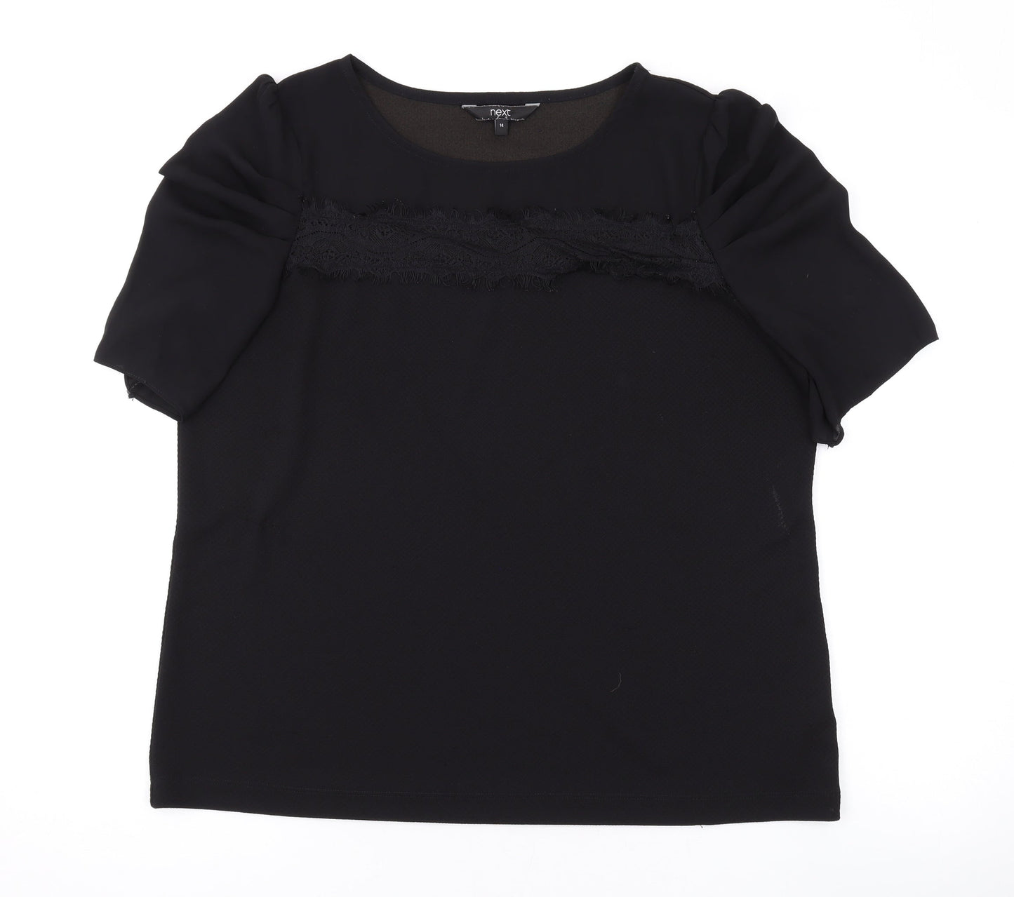 Womens UK Size 14 NEXT Black Basic T-Shirt