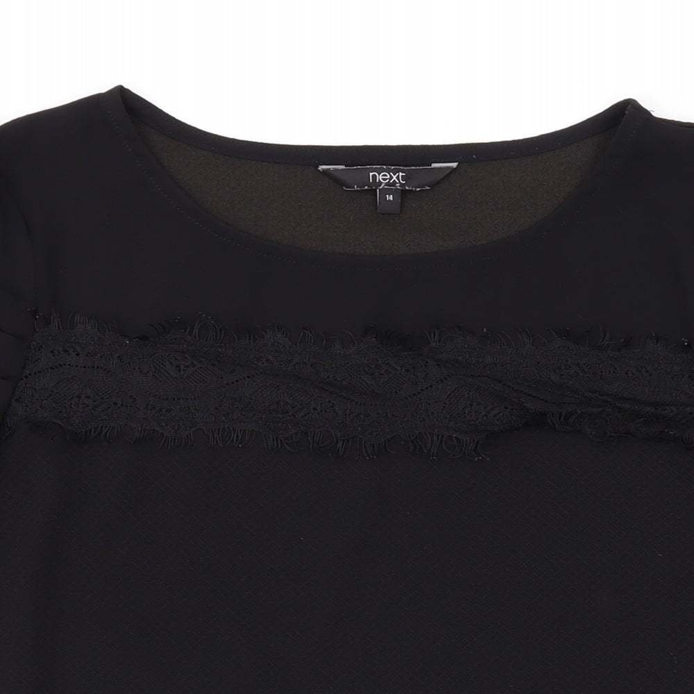 Womens UK Size 14 NEXT Black Basic T-Shirt