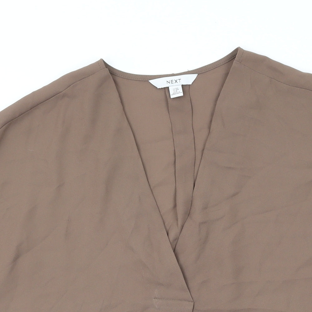 Womens UK Size 10 NEXT Brown Basic T-Shirt