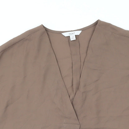 Womens UK Size 10 NEXT Brown Basic T-Shirt