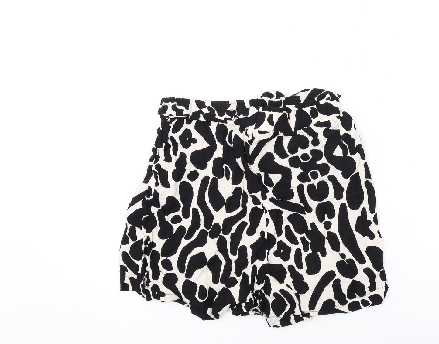 Nasty Gal Womens Black Geometric Viscose Basic Shorts Size 6 L3 in Regular Pull On