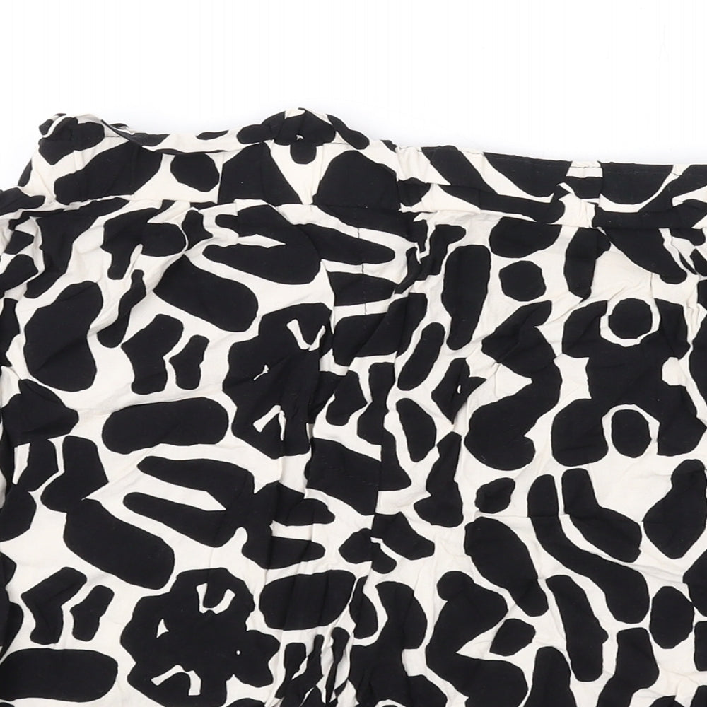 Nasty Gal Womens Black Geometric Viscose Basic Shorts Size 6 L3 in Regular Pull On