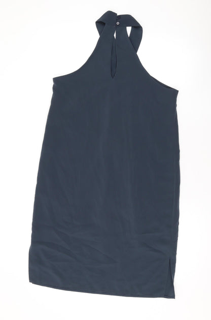 NEXT Womens Grey Polyester A-Line Size 12 Halter Button