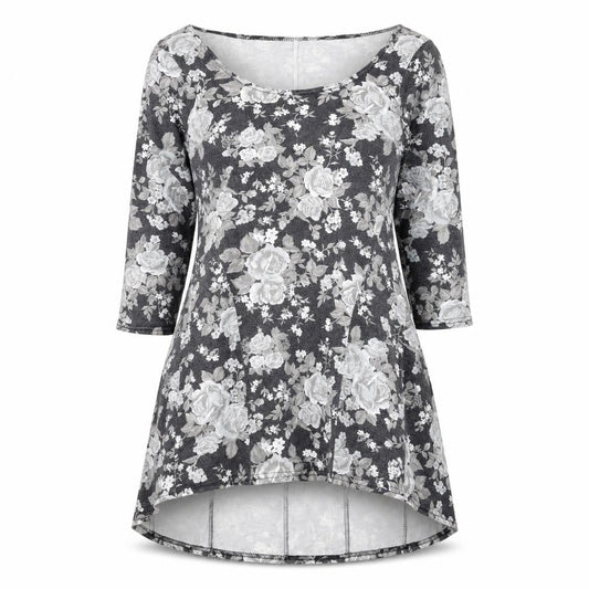 Store Twenty One Womens Green Floral Polyester A-Line Size 14 Scoop Neck Pullover