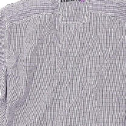 Duck and Cover Mens Purple Check Cotton Button-Up Size M Collared Button