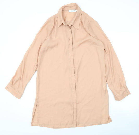 Paraphrase Womens Pink Polyester Basic Button-Up Size XS Collared