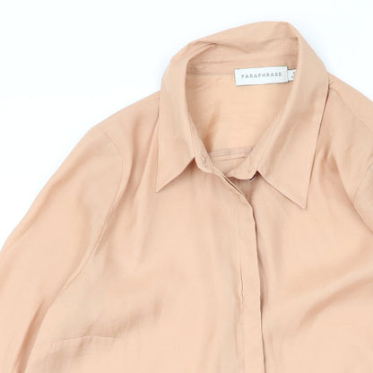 Paraphrase Womens Pink Polyester Basic Button-Up Size XS Collared