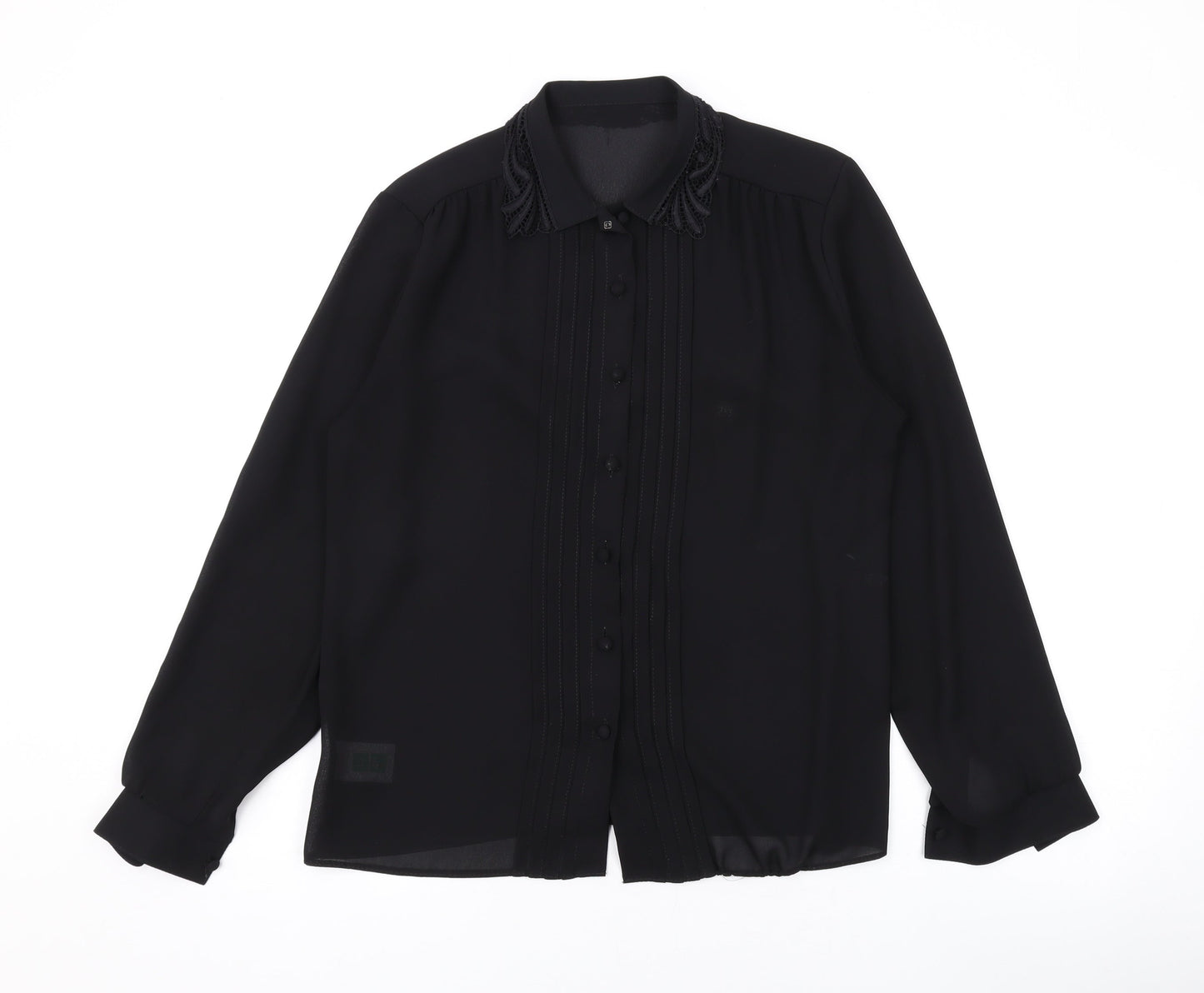 Womens UK Size 12 Marks and Spencer Black Basic Button-Up