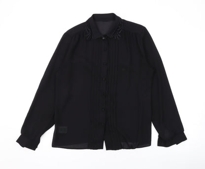 Womens UK Size 12 Marks and Spencer Black Basic Button-Up