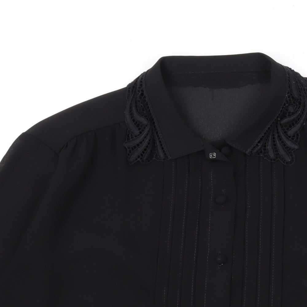 Womens UK Size 12 Marks and Spencer Black Basic Button-Up