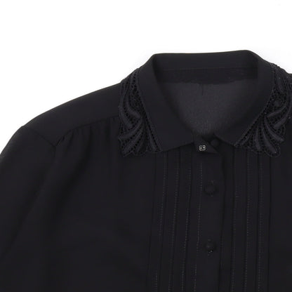 Womens UK Size 12 Marks and Spencer Black Basic Button-Up
