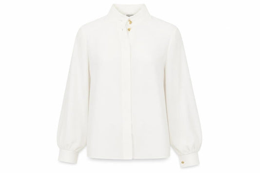 Rosie & Co Womens White Polyester Basic Button-Up Size 10 Collared