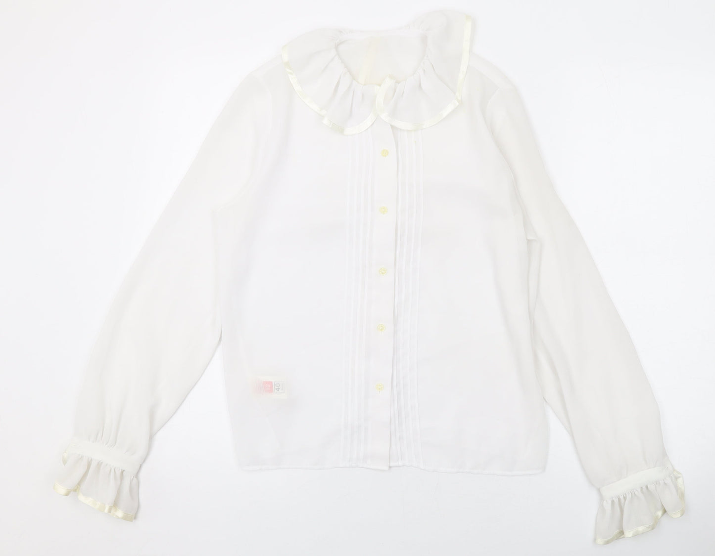 Womens UK Size 12 Marks and Spencer White Basic Button-Up