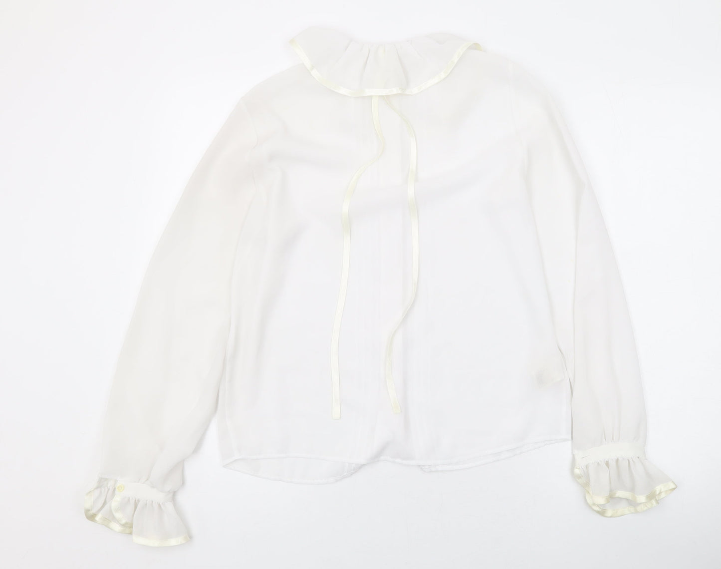 Womens UK Size 12 Marks and Spencer White Basic Button-Up