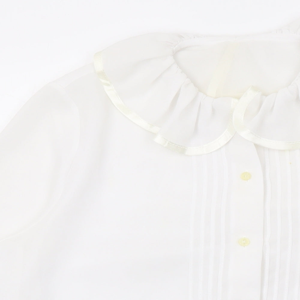 Womens UK Size 12 Marks and Spencer White Basic Button-Up