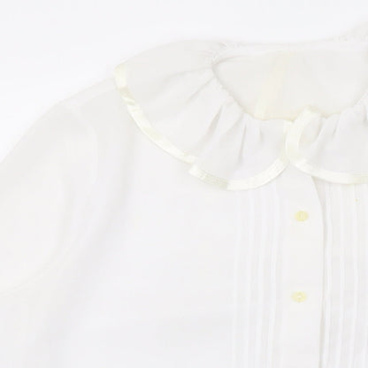 Womens UK Size 12 Marks and Spencer White Basic Button-Up