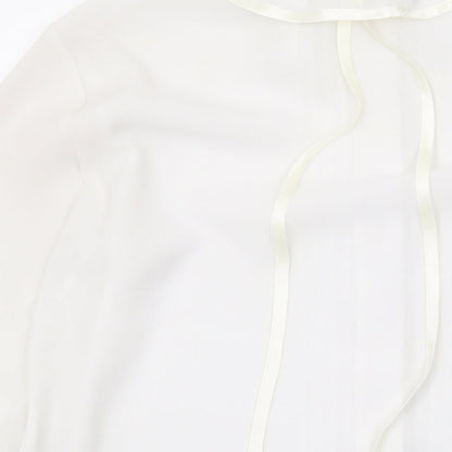 Womens UK Size 12 Marks and Spencer White Basic Button-Up