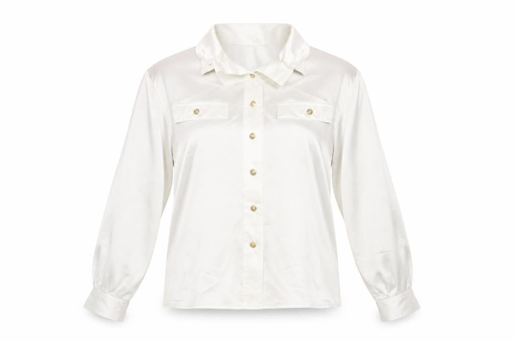 Womens UK Size 12 Planet Ivory Basic Button-Up