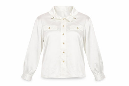 Womens UK Size 12 Planet Ivory Basic Button-Up