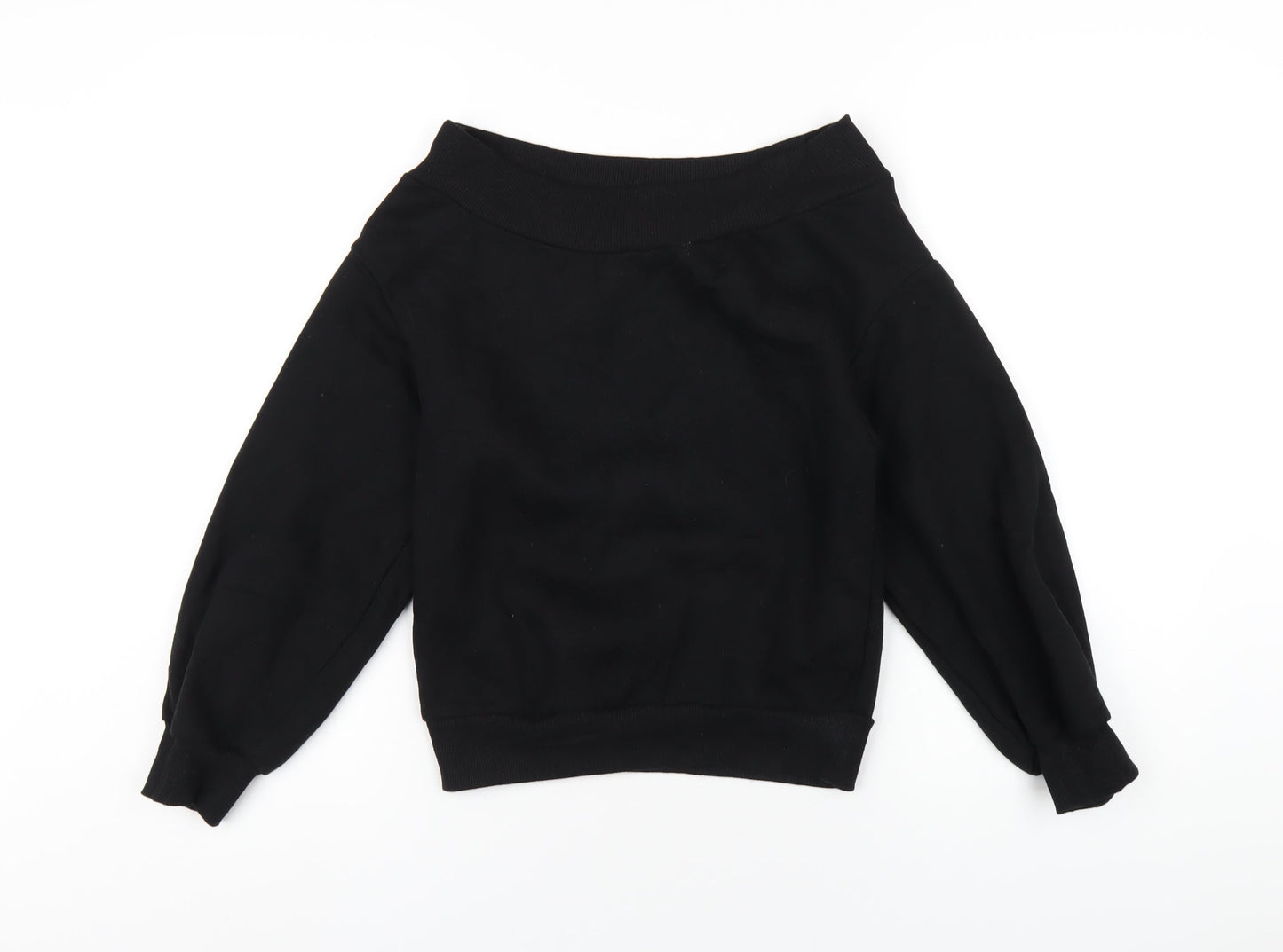 H&M Womens Black Cotton Pullover Sweatshirt Size XS Pullover