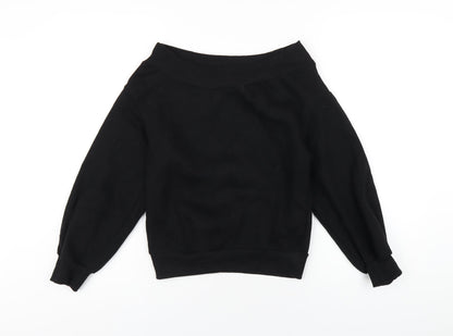 H&M Womens Black Cotton Pullover Sweatshirt Size XS Pullover
