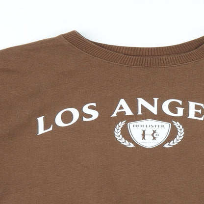 Hollister Womens Brown Cotton Pullover Hoodie Size XS Pullover