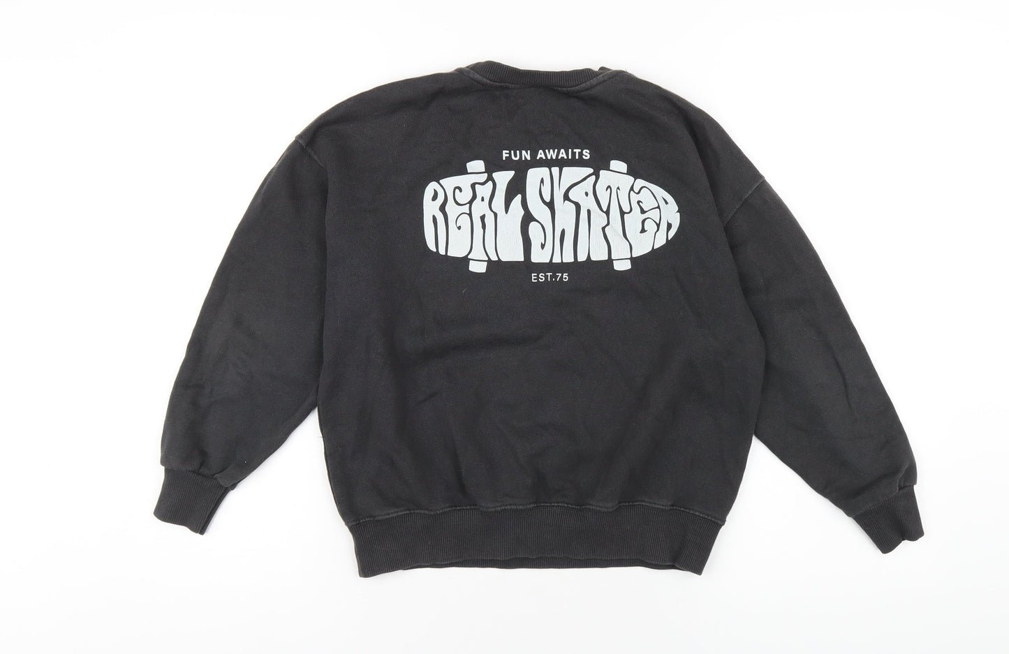 Zara Girls Grey Cotton Pullover Sweatshirt Size 9-10 Years Pullover