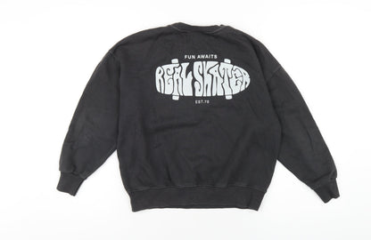 Zara Girls Grey Cotton Pullover Sweatshirt Size 9-10 Years Pullover
