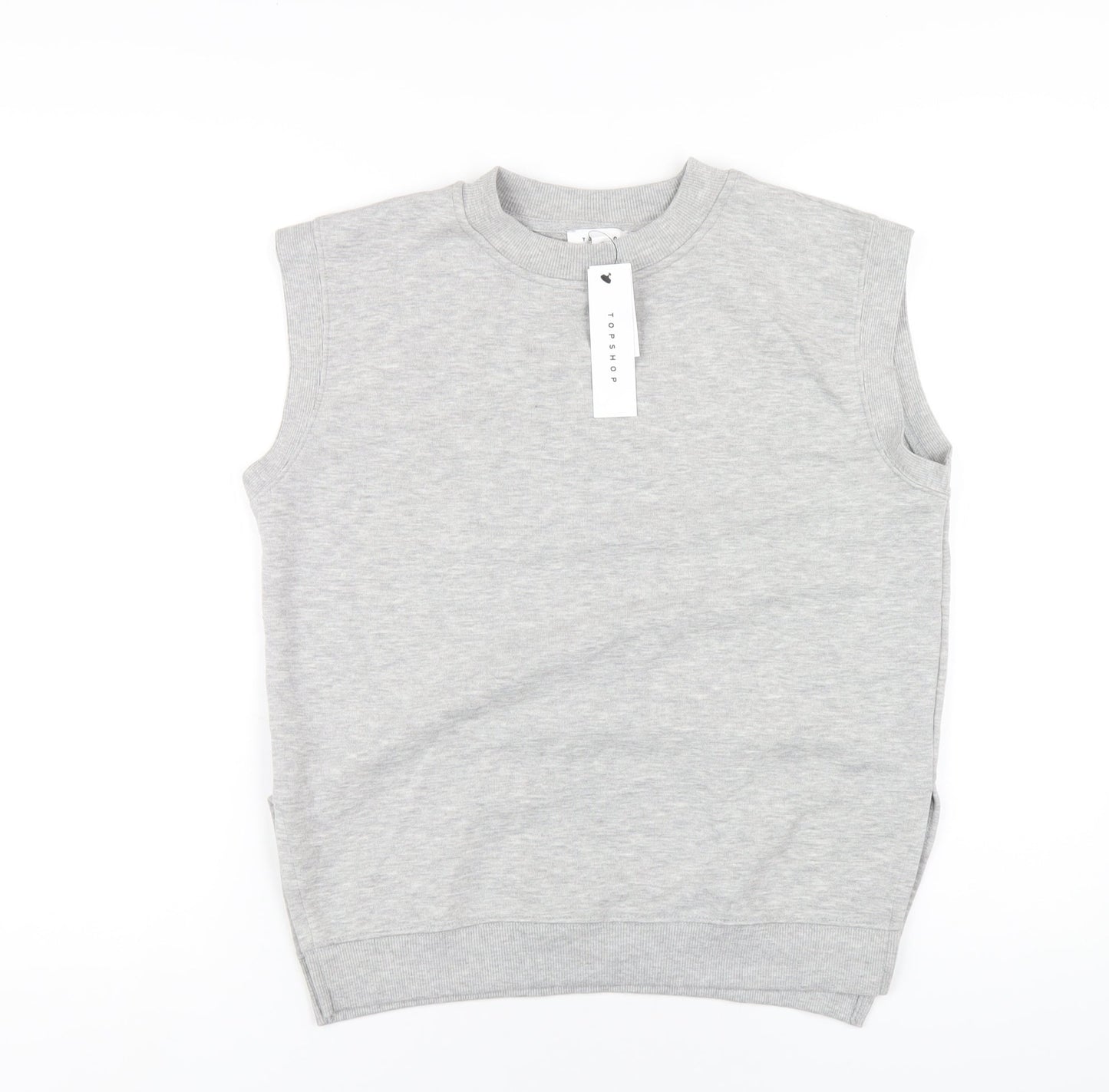 Topshop Womens Grey Polyester Pullover Sweatshirt Size XS Pullover