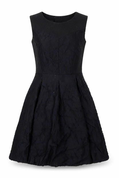H&M Womens Black Polyester A-Line Size 10 Round Neck Zip