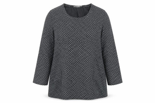 Tara Womens Grey Polka Dot Polyester A-Line Size 16 Round Neck Pullover