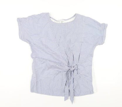 Womens UK Size 10 Warehouse Blue Basic T-Shirt