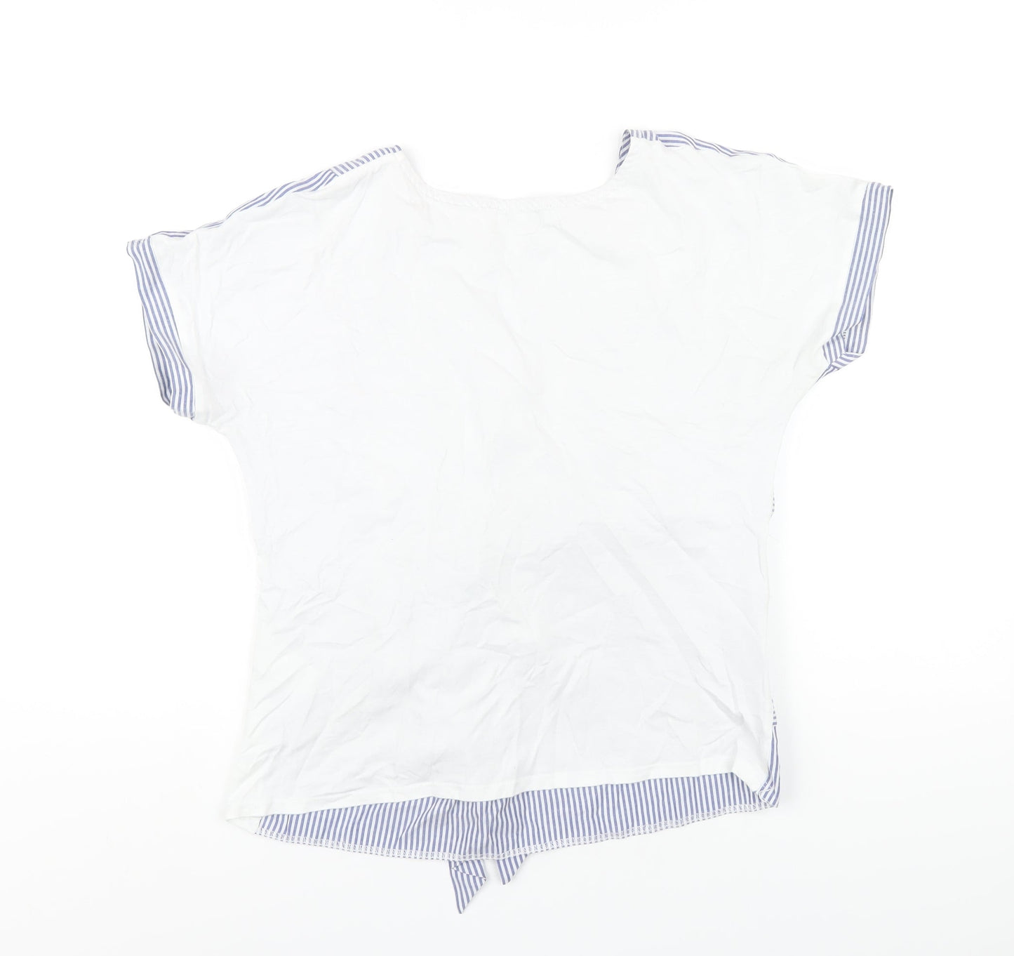 Womens UK Size 10 Warehouse Blue Basic T-Shirt