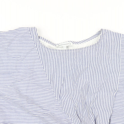 Womens UK Size 10 Warehouse Blue Basic T-Shirt