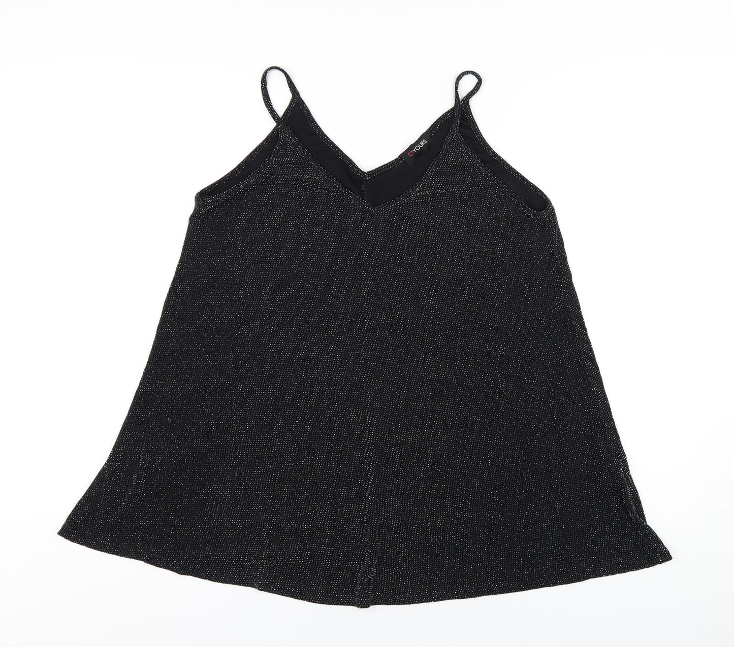Womens UK Size 18 Yours Black Camisole T-Shirt