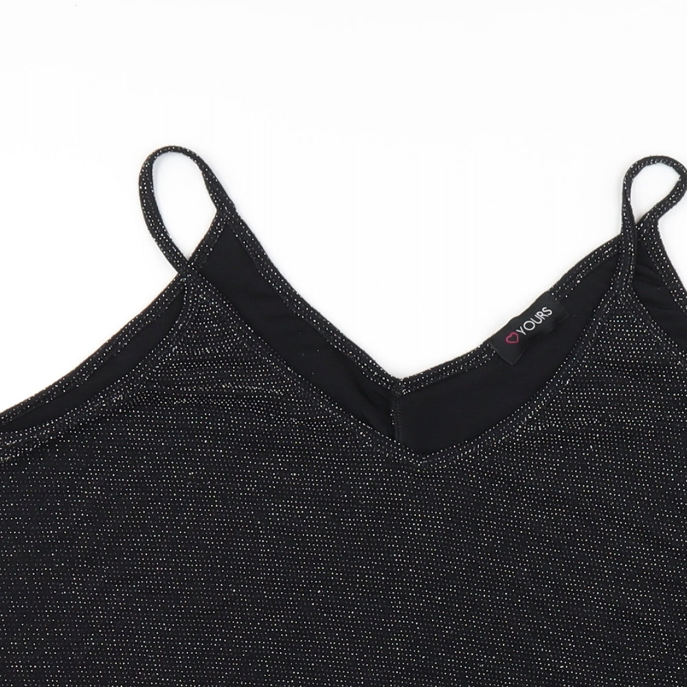 Womens UK Size 18 Yours Black Camisole T-Shirt