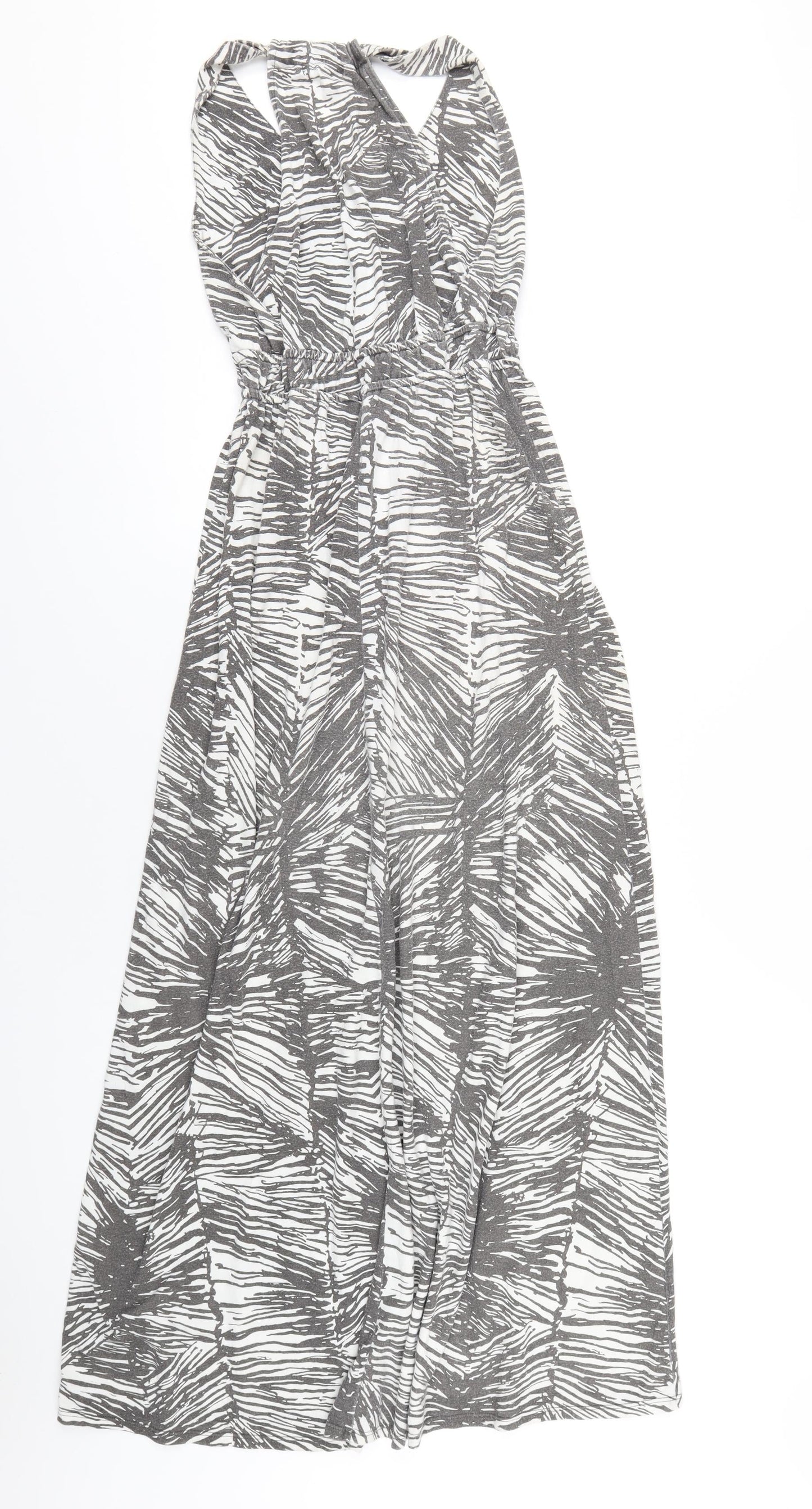 Gap Womens Grey Geometric Polyester A-Line Size S V-Neck Pullover