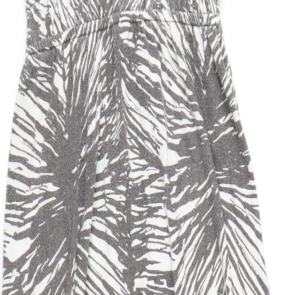 Gap Womens Grey Geometric Polyester A-Line Size S V-Neck Pullover