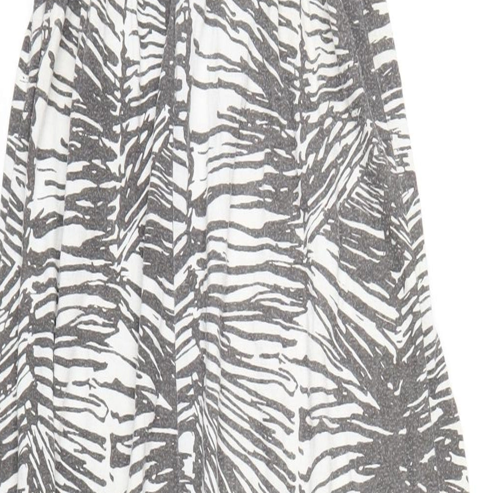 Gap Womens Grey Geometric Polyester A-Line Size S V-Neck Pullover