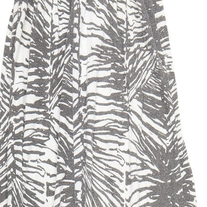 Gap Womens Grey Geometric Polyester A-Line Size S V-Neck Pullover